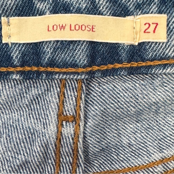 Levi’s Low Loose Raw Hem Straight Leg Jeans W27 L30 - Picture 5 of 10